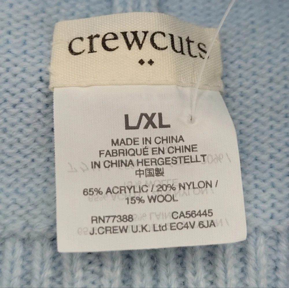 Crewcuts Blue with white star beanie hat cap L / XL age 8 -14